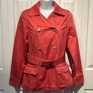 Old Navy Coral Double‎ Breasted Belted Jacket Size Small